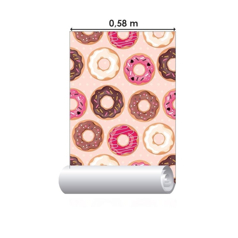 Papel de Parede Adesivo Donuts Poá N017038 - Papel na Parede