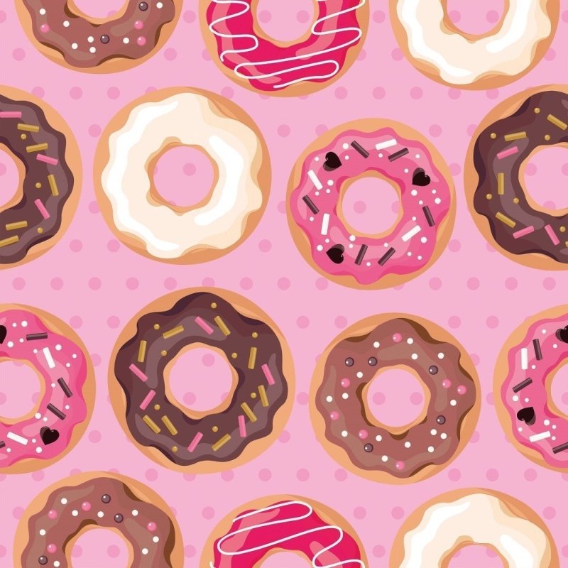 Papel de Parede Adesivo Donuts Poá Rosa N017040 - Papel na Parede