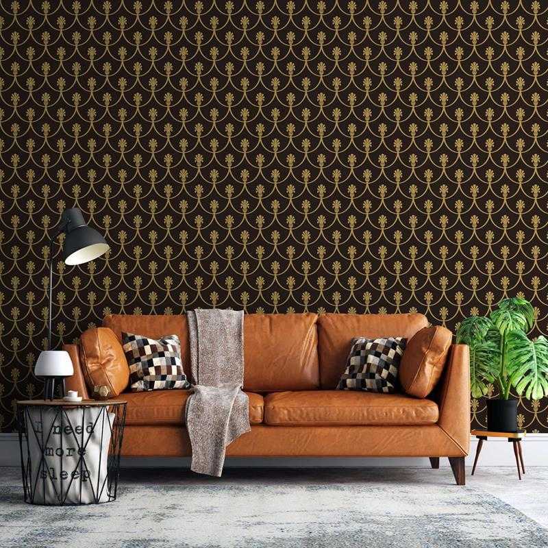 Papel de Parede Adesivo Escama Dourado Vintage N05270 - Papel na Parede