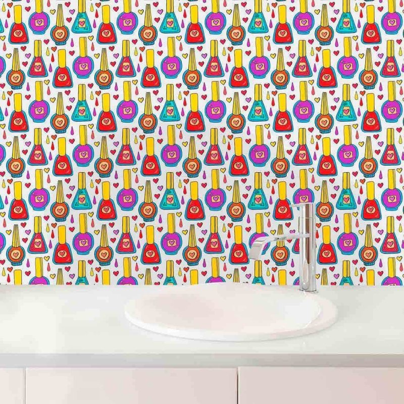 Papel de Parede Adesivo Esmaltes Coloridos 392672098 - Papel na Parede