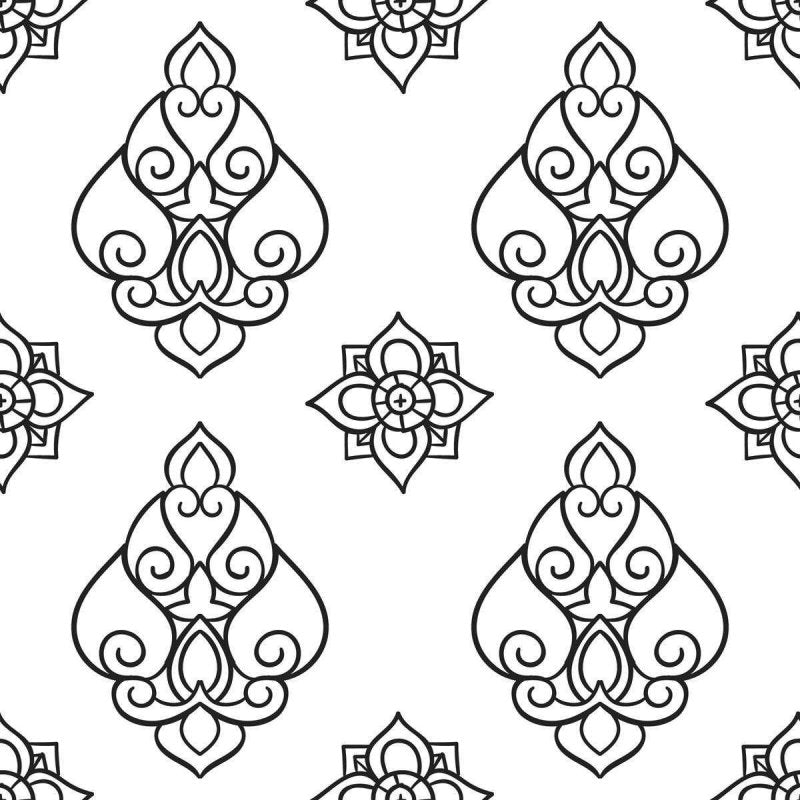 Papel de Parede Adesivo Estampa Thai para Colorir N05200 - Papel na Parede