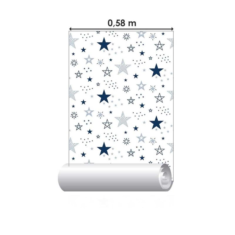 Papel de Parede Adesivo Estrela Azul N03013 - Papel na Parede