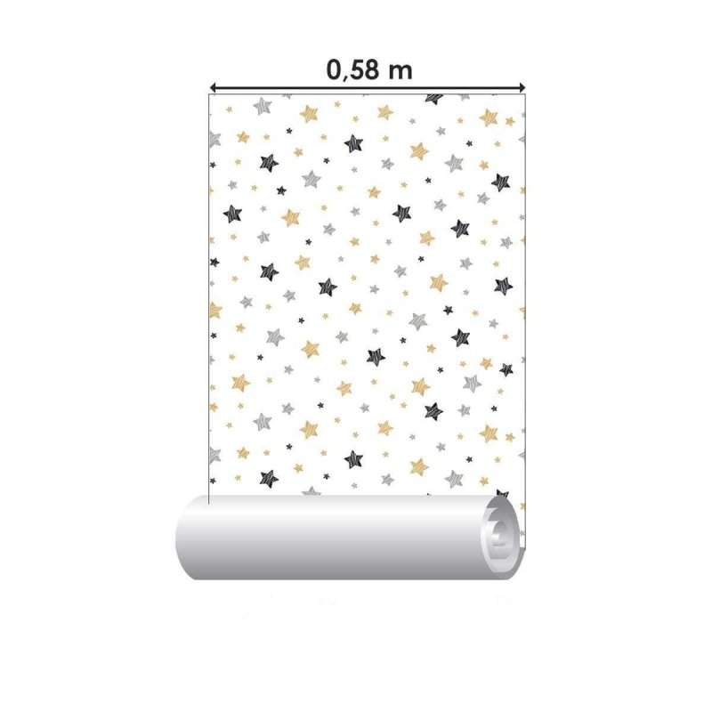 Papel de Parede Adesivo Estrela Minimalista N04145 - Papel na Parede