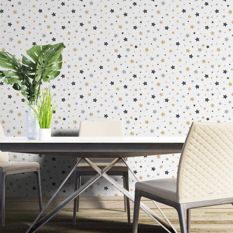 Papel de Parede Adesivo Estrela Minimalista N04145 - Papel na Parede