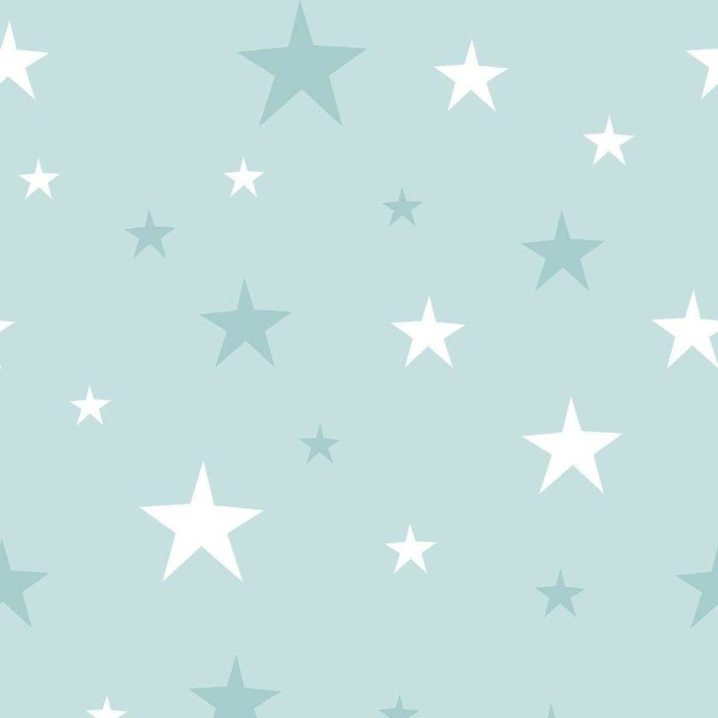 Papel de Parede Adesivo Estrelas Azul e Branco N05083 - Papel na Parede