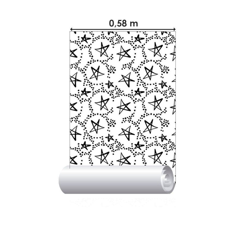 Papel de Parede Adesivo Estrelas e Pontilhismo N012011 - Papel na Parede