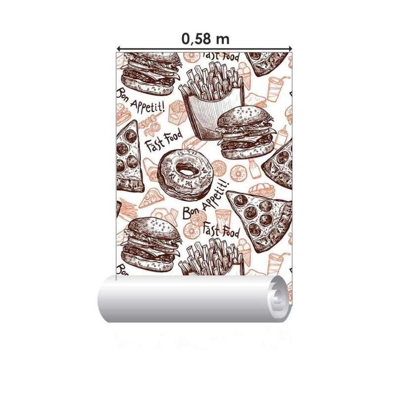 Papel de Parede Adesivo Fast Food N03046 - Papel na Parede