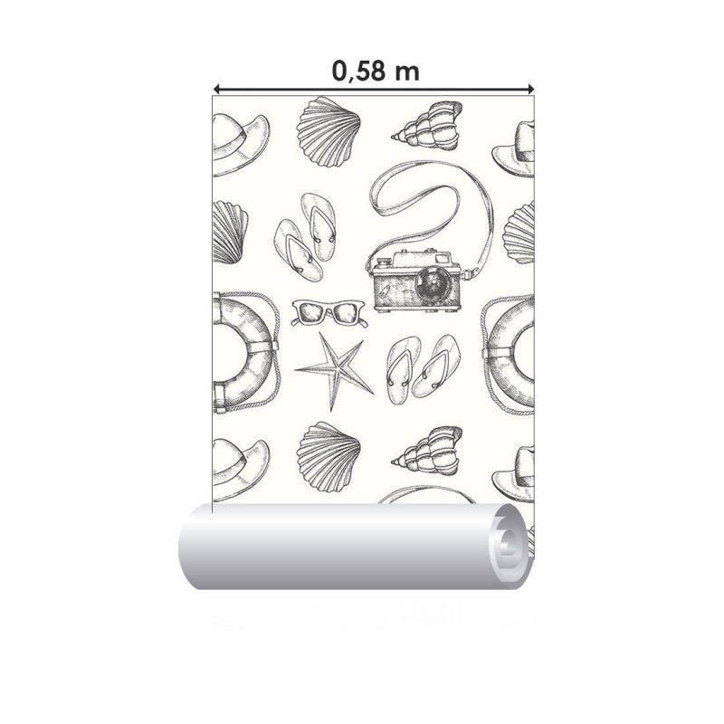 Papel de Parede Adesivo Férias Colorir N015130 - Papel na Parede