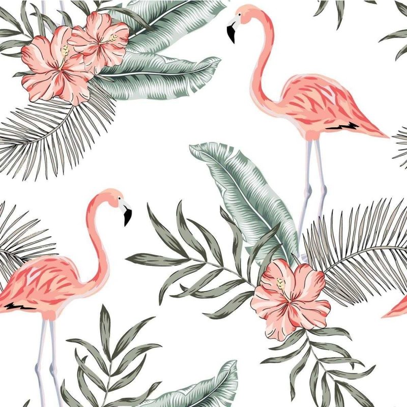 Papel de Parede Adesivo flamingo Floral N03131 - Papel na Parede