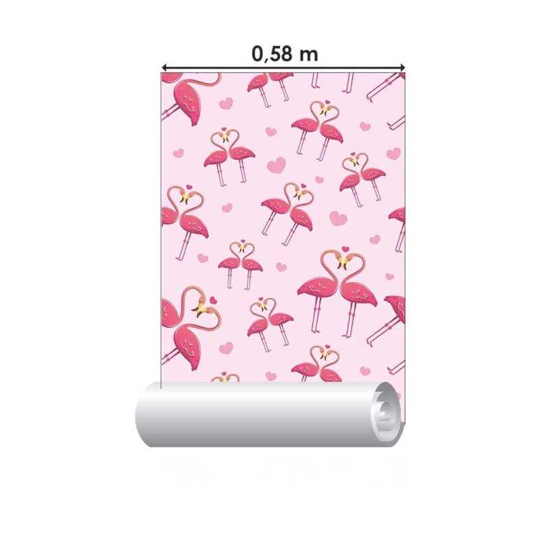 Papel de Parede Adesivo flamingos namorados N03118 - Papel na Parede