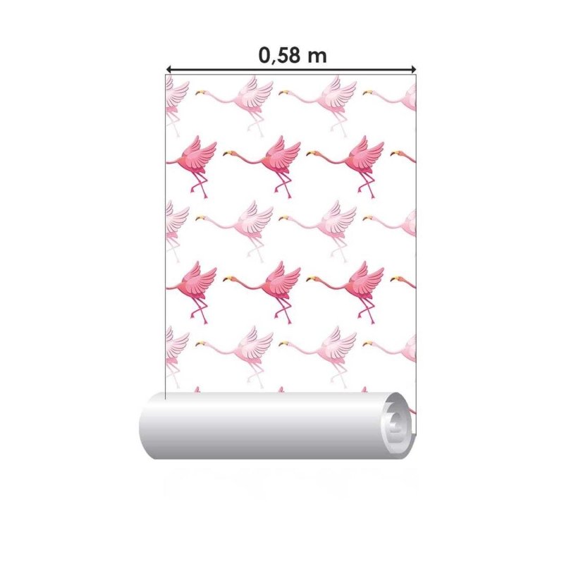 Papel de Parede Adesivo flamingos Saltitantes N03119 - Papel na Parede