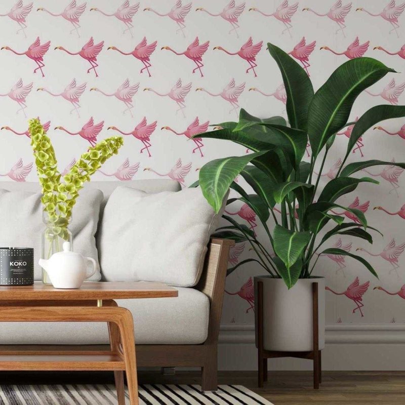 Papel de Parede Adesivo flamingos Saltitantes N03119 - Papel na Parede