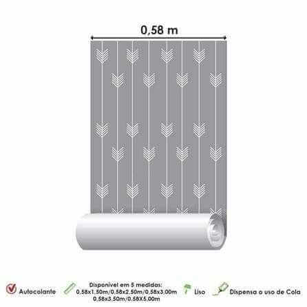 Papel de Parede Adesivo Flecha Jovem Cinza 248931 - Papel na Parede