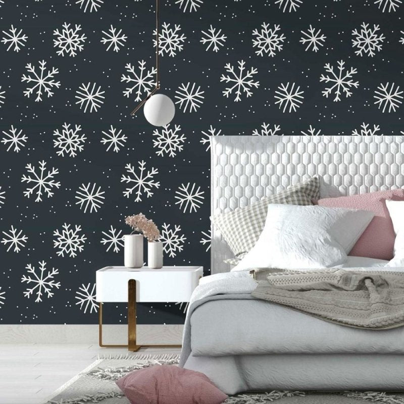 Papel de Parede Adesivo flocos de neve inverno N014094 - Papel na Parede