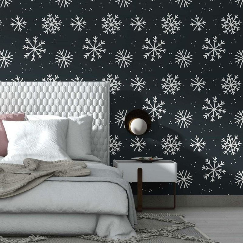 Papel de Parede Adesivo flocos de neve inverno N014094 - Papel na Parede