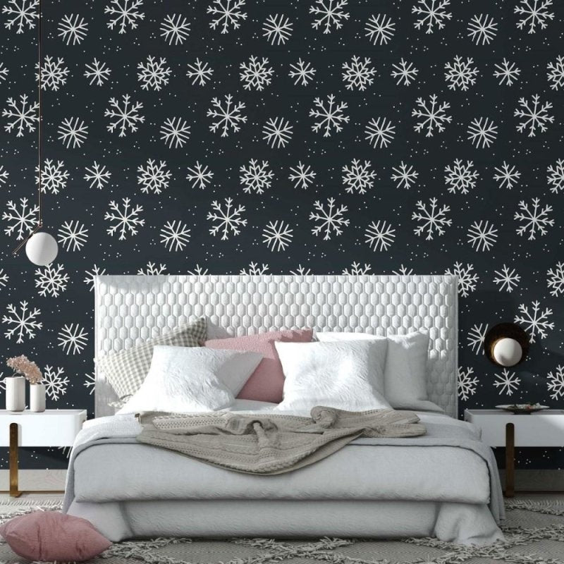 Papel de Parede Adesivo flocos de neve inverno N014094 - Papel na Parede