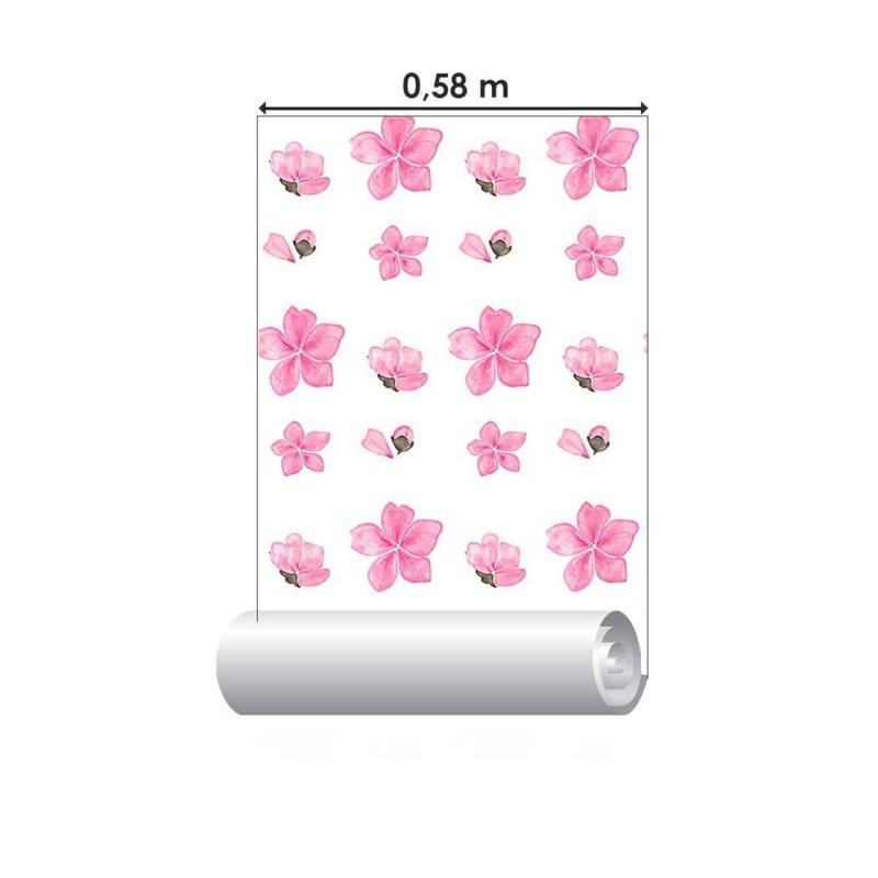 Papel de Parede Adesivo Flor de Cerejeira Aquarela N06015 - Papel na Parede