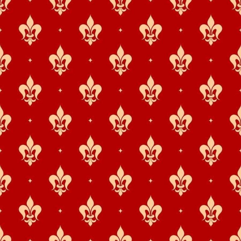 Papel de Parede Adesivo Flor-de-Lis Vermelho N06114 - Papel na Parede