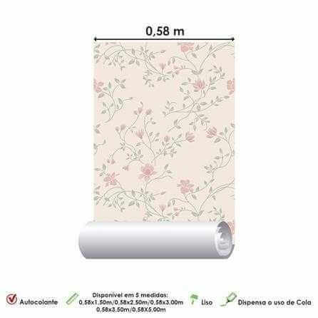 Papel de Parede Adesivo Floral 93966193 - Papel na Parede