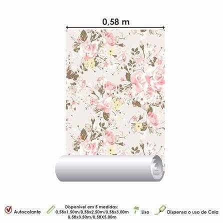 Papel de Parede Adesivo Floral 95222134 - Papel na Parede