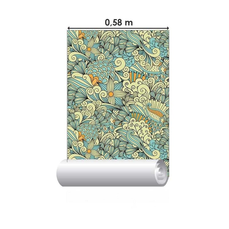 Papel de Parede Adesivo Floral abstrata N03033 - Papel na Parede