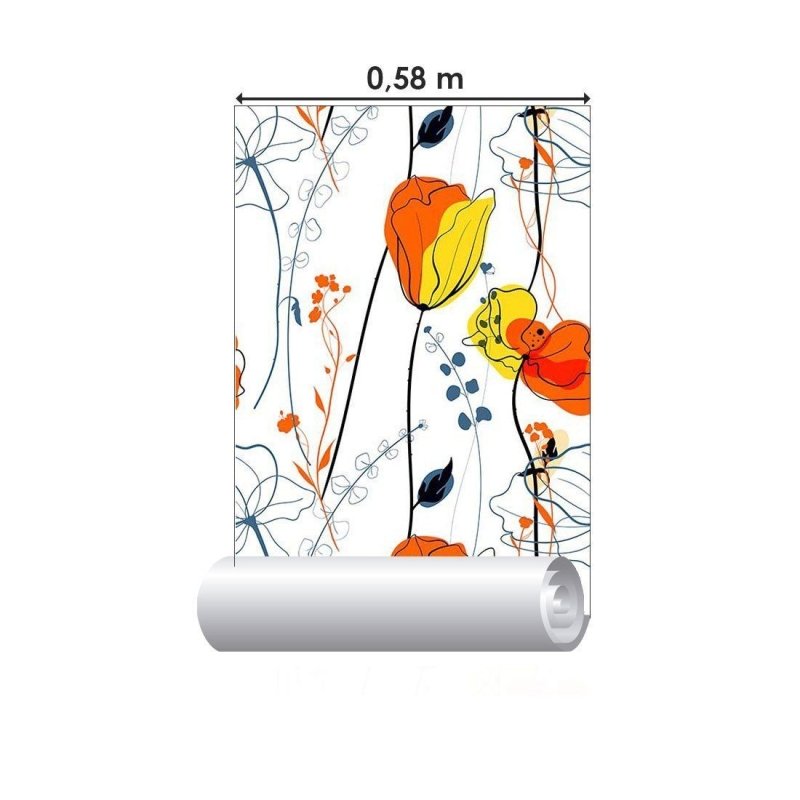 Papel de Parede Adesivo floral abstrato N014100 - Papel na Parede