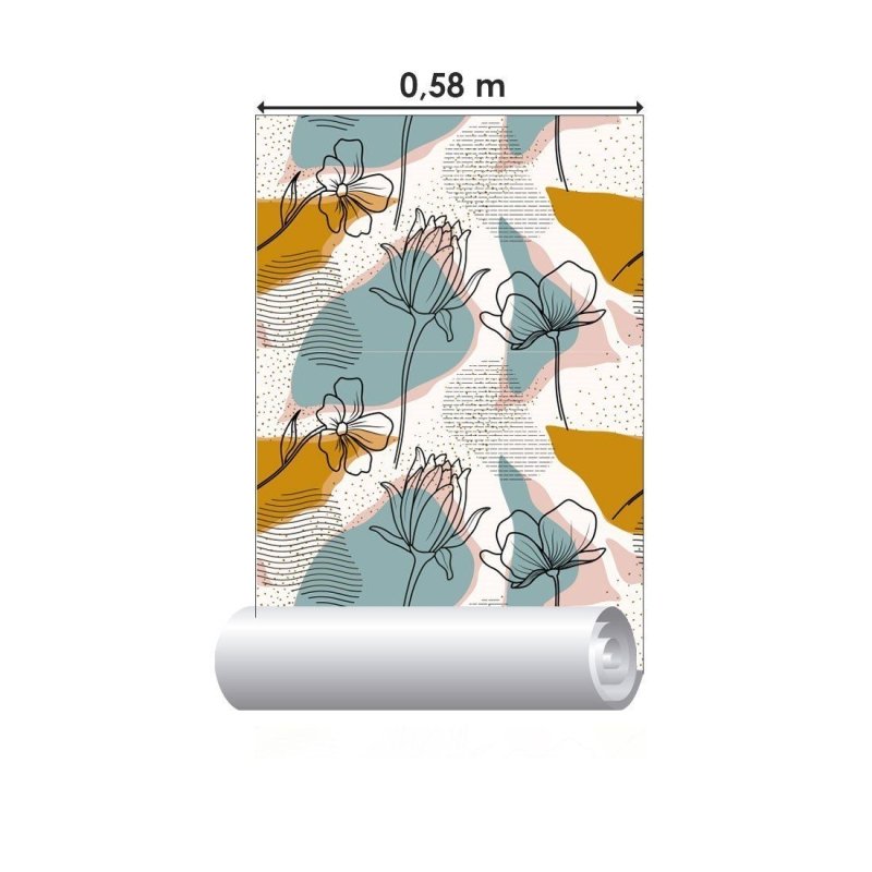 Papel de Parede Adesivo floral abstrato N014143 - Papel na Parede