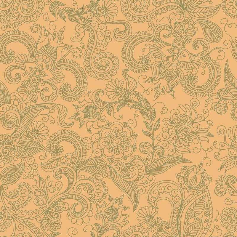 Papel de Parede Adesivo Floral Amarelo e Verde N05255 - Papel na Parede