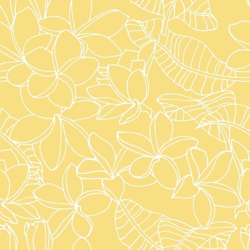 Papel de Parede Adesivo Floral Amarelo N018129 - Papel na Parede