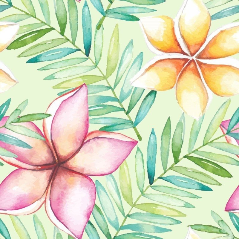 Papel de Parede Adesivo Floral Aquarela Folhas N014192 - Papel na Parede