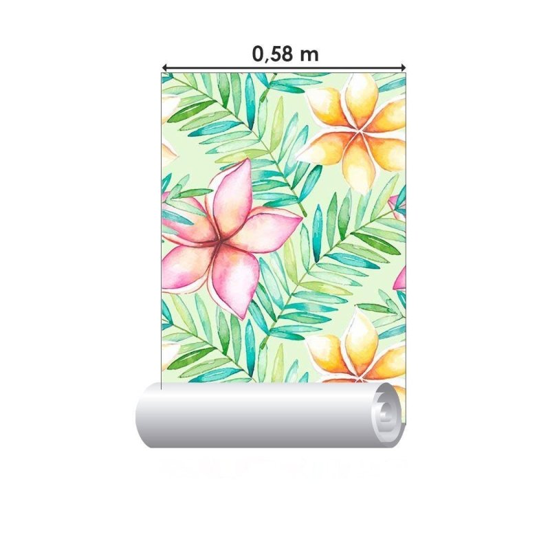 Papel de Parede Adesivo Floral Aquarela Folhas N014192 - Papel na Parede