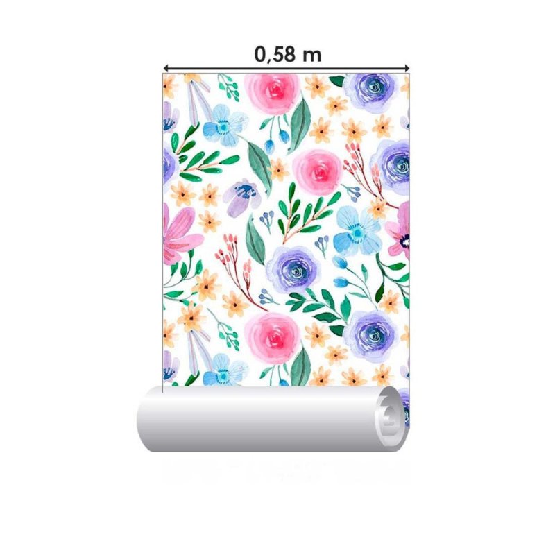 Papel de Parede Adesivo Floral Aquarela N011127 - Papel na Parede