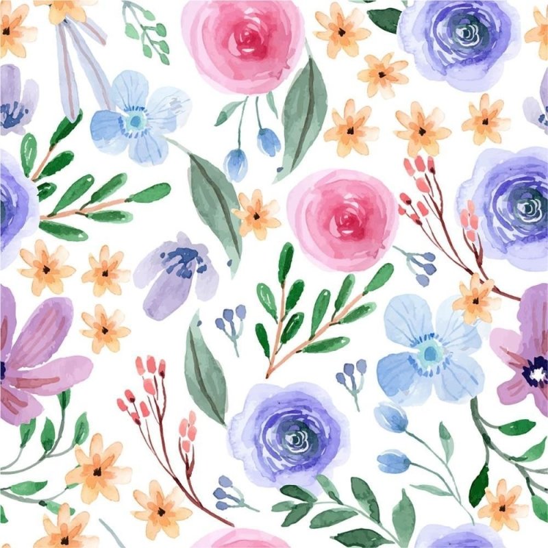 Papel de Parede Adesivo Floral Aquarela N011127 - Papel na Parede