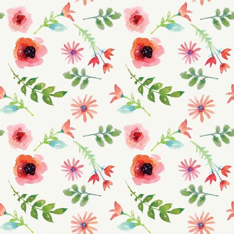 Papel de Parede Adesivo Floral Aquarela N011142 - Papel na Parede