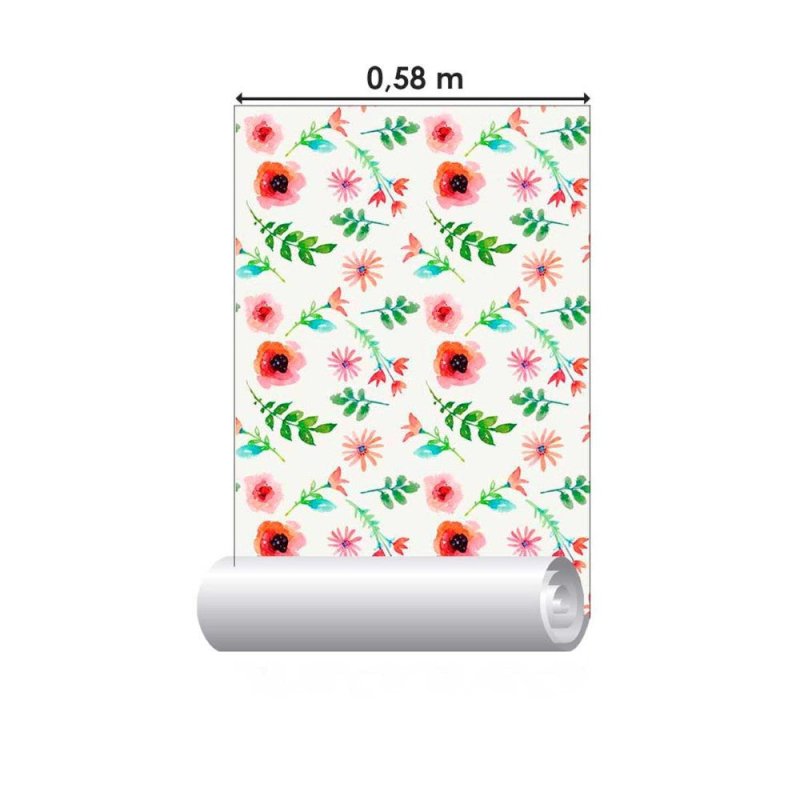 Papel de Parede Adesivo Floral Aquarela N011142 - Papel na Parede