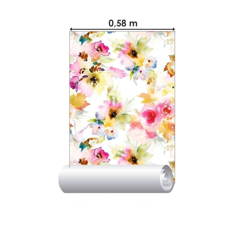 Papel de Parede Adesivo Floral Aquarela N012018 - Papel na Parede