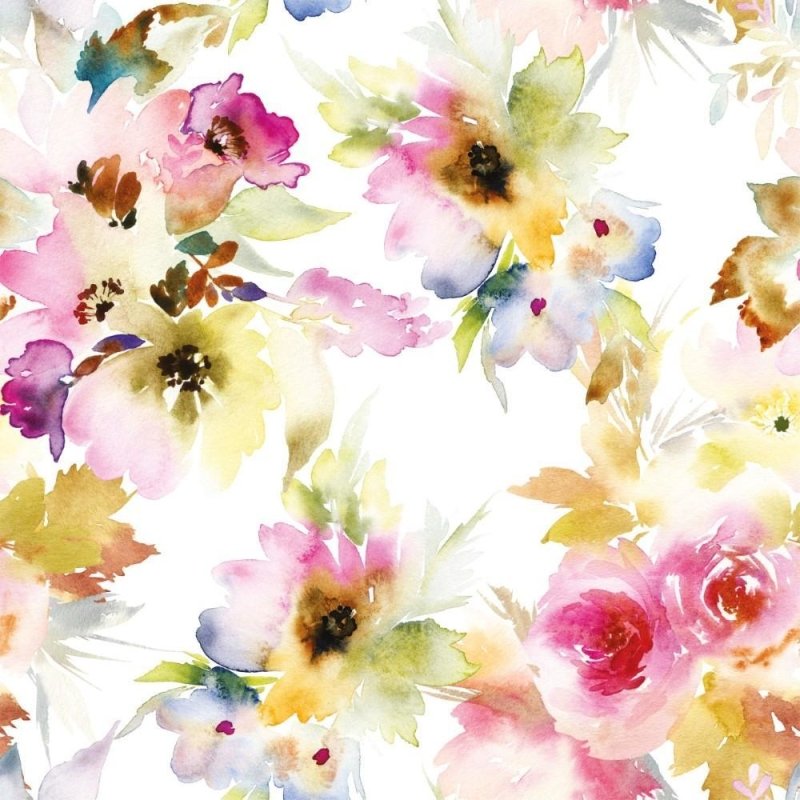 Papel de Parede Adesivo Floral Aquarela N012018 - Papel na Parede