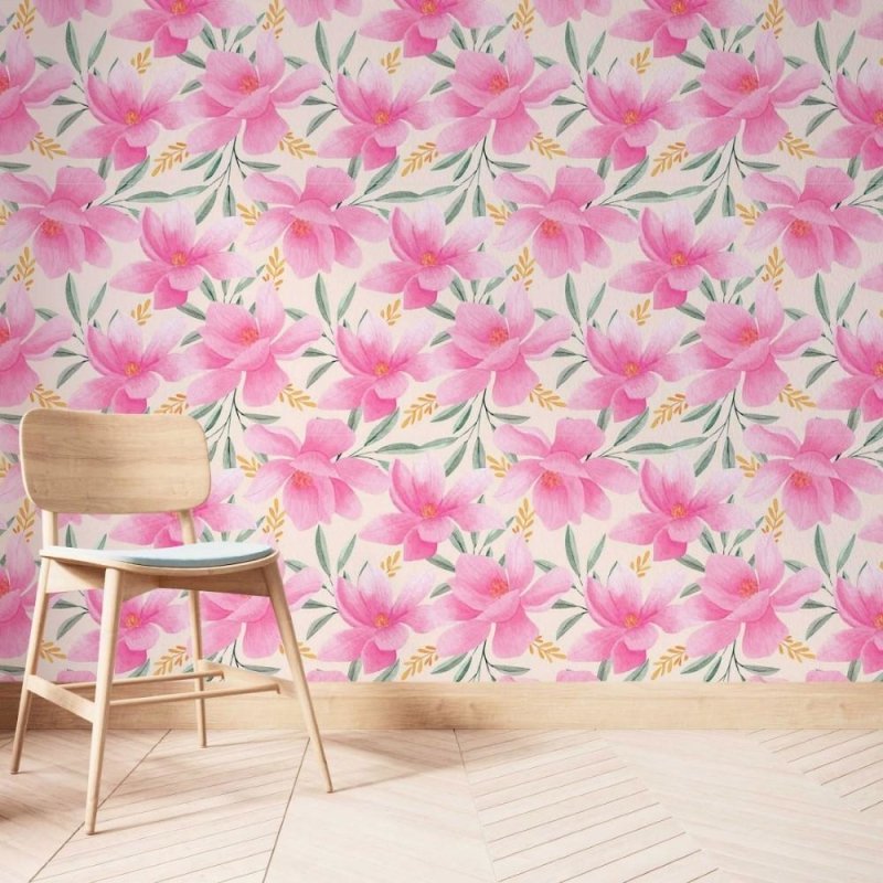 Papel de Parede Adesivo Floral Aquarela N014204 - Papel na Parede