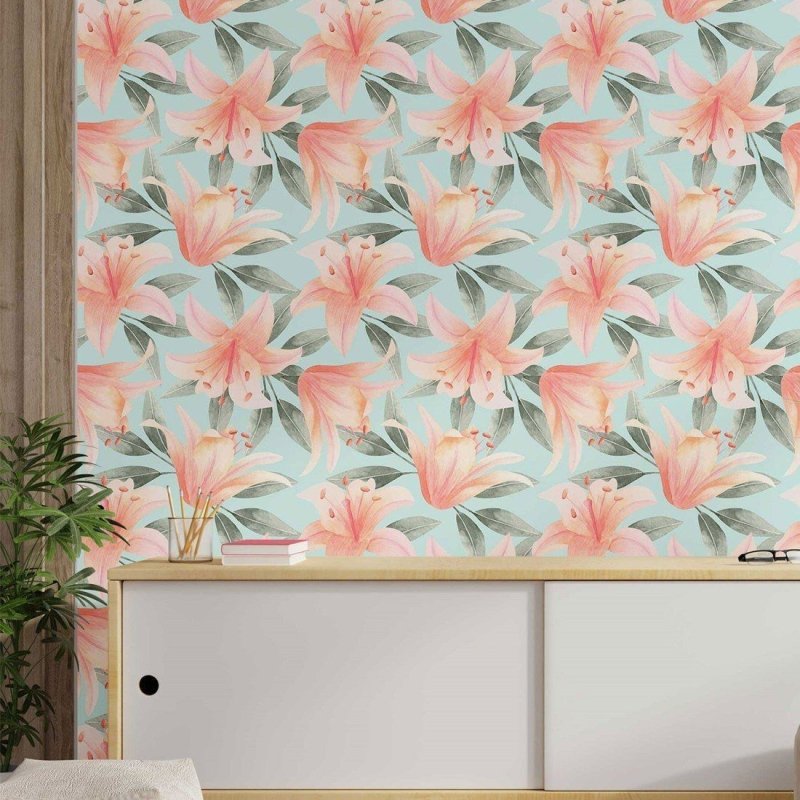 Papel de Parede Adesivo Floral Aquarela N014205 - Papel na Parede