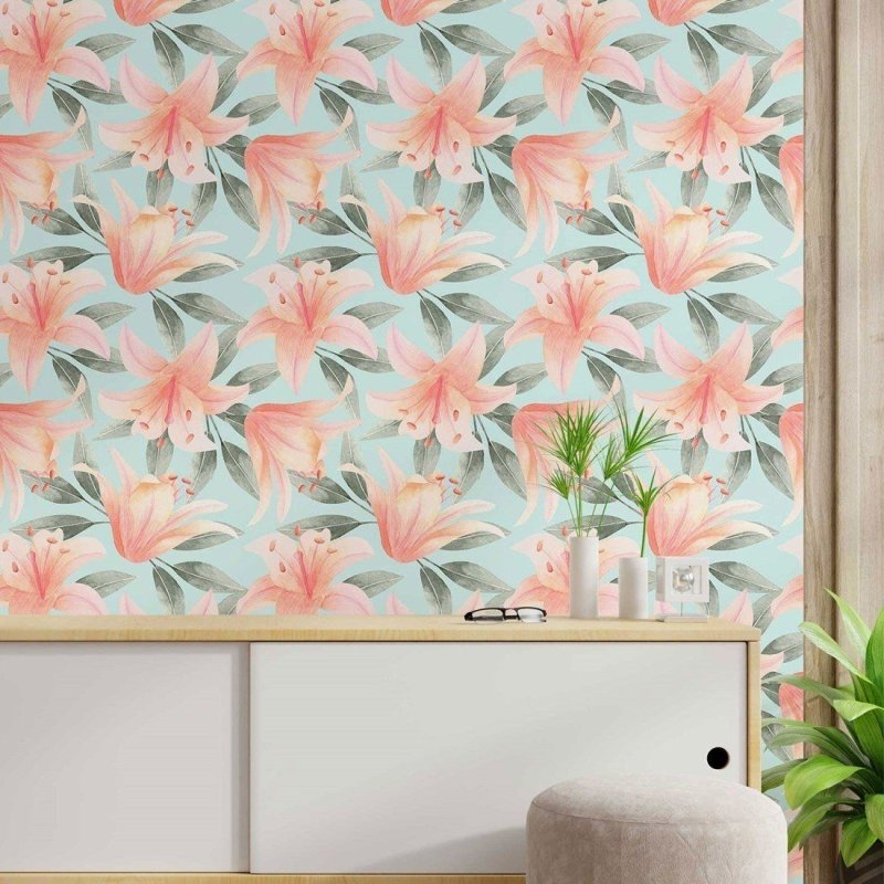 Papel de Parede Adesivo Floral Aquarela N014205 - Papel na Parede