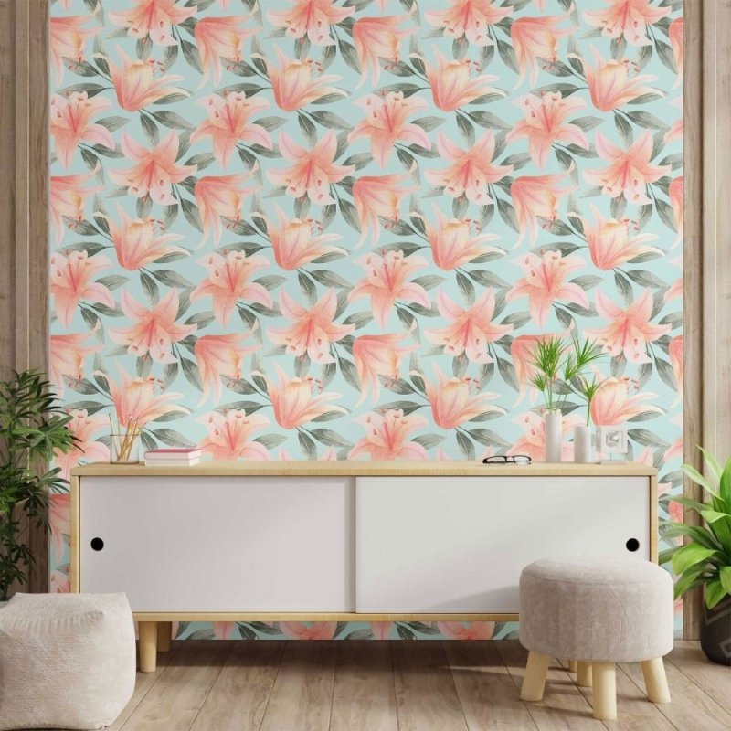 Papel de Parede Adesivo Floral Aquarela N014205 - Papel na Parede