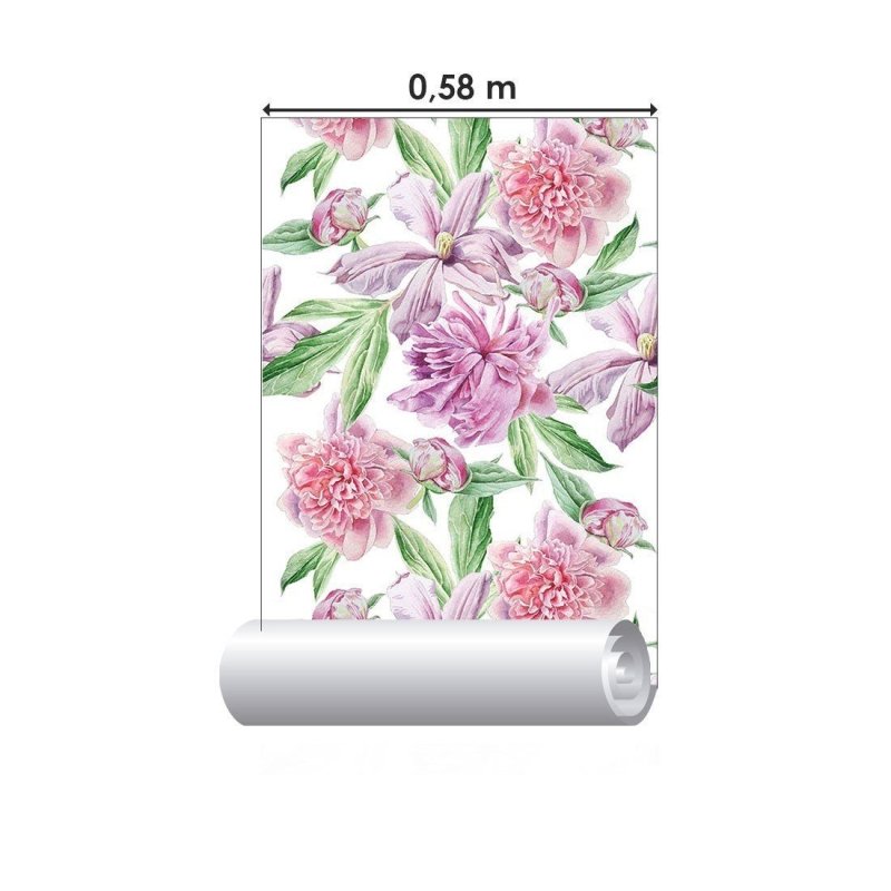 Papel de Parede Adesivo Floral Aquarela N015133 - Papel na Parede