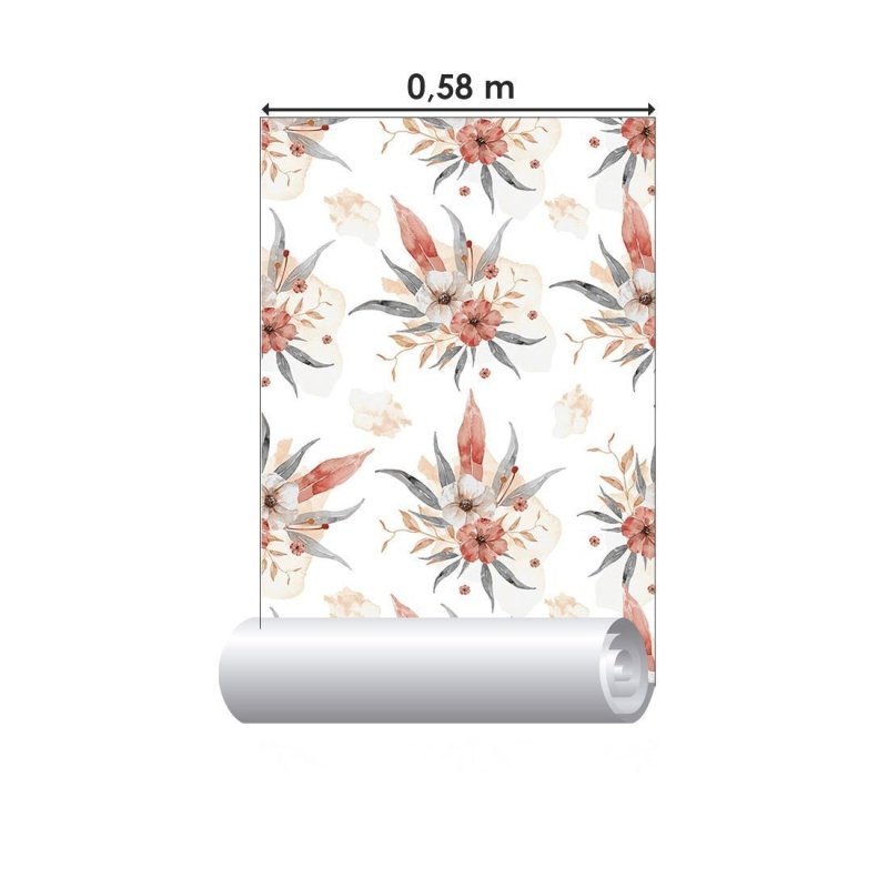 Papel de Parede Adesivo Floral Aquarela N017067 - Papel na Parede