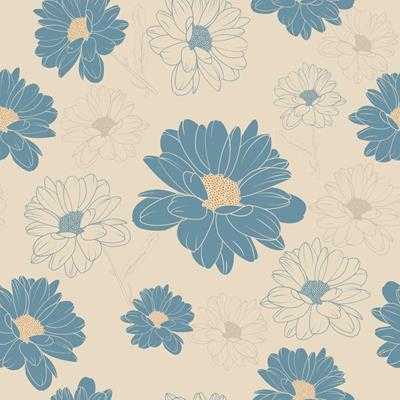 Papel de Parede Adesivo Floral Azul 210183 - Papel na Parede