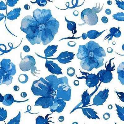 papel de parede Adesivo floral Azul 213605350 - Papel na Parede