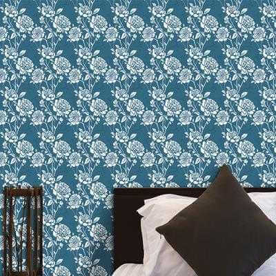 Papel de Parede Adesivo Floral Azul 68797408 - Papel na Parede