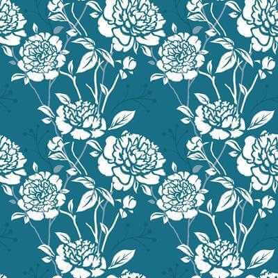 Papel de Parede Adesivo Floral Azul 68797408 - Papel na Parede