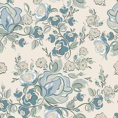 Papel de Parede Adesivo Floral Azul 701 - Papel na Parede