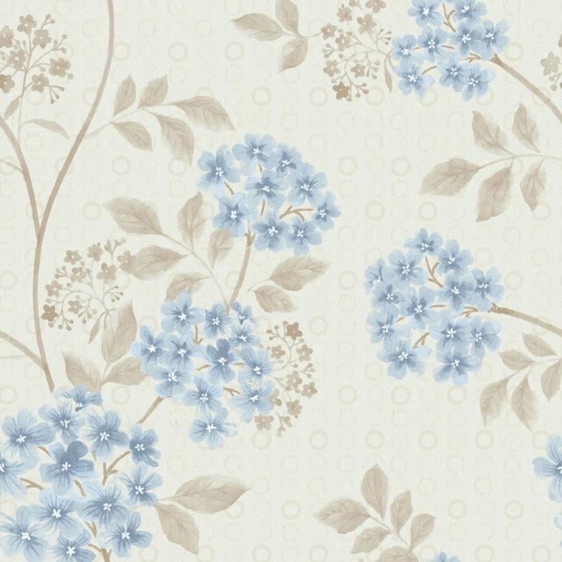 Papel de Parede Adesivo Floral Azul N011068 - Papel na Parede