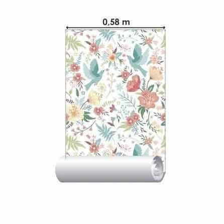 Papel de Parede Adesivo Floral Beija Flor 206842573 - Papel na Parede